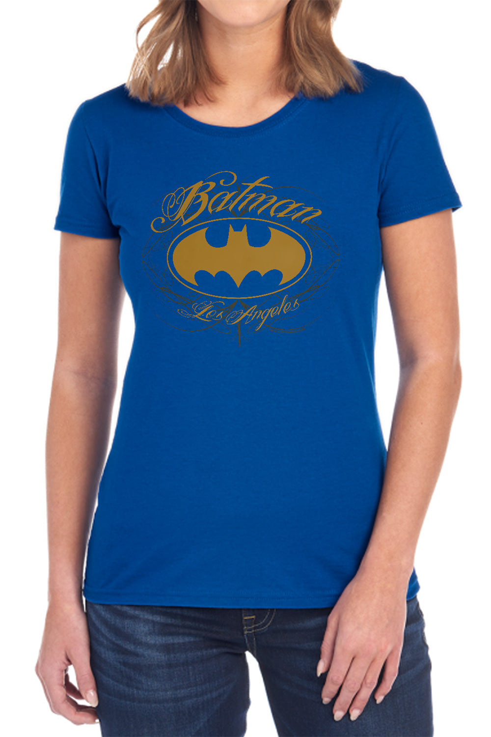 AN OFFCIALLY LICENSED BATMAN BATMAN LA WOMEN'S REGULAR FIT T-SHIRT BLACK