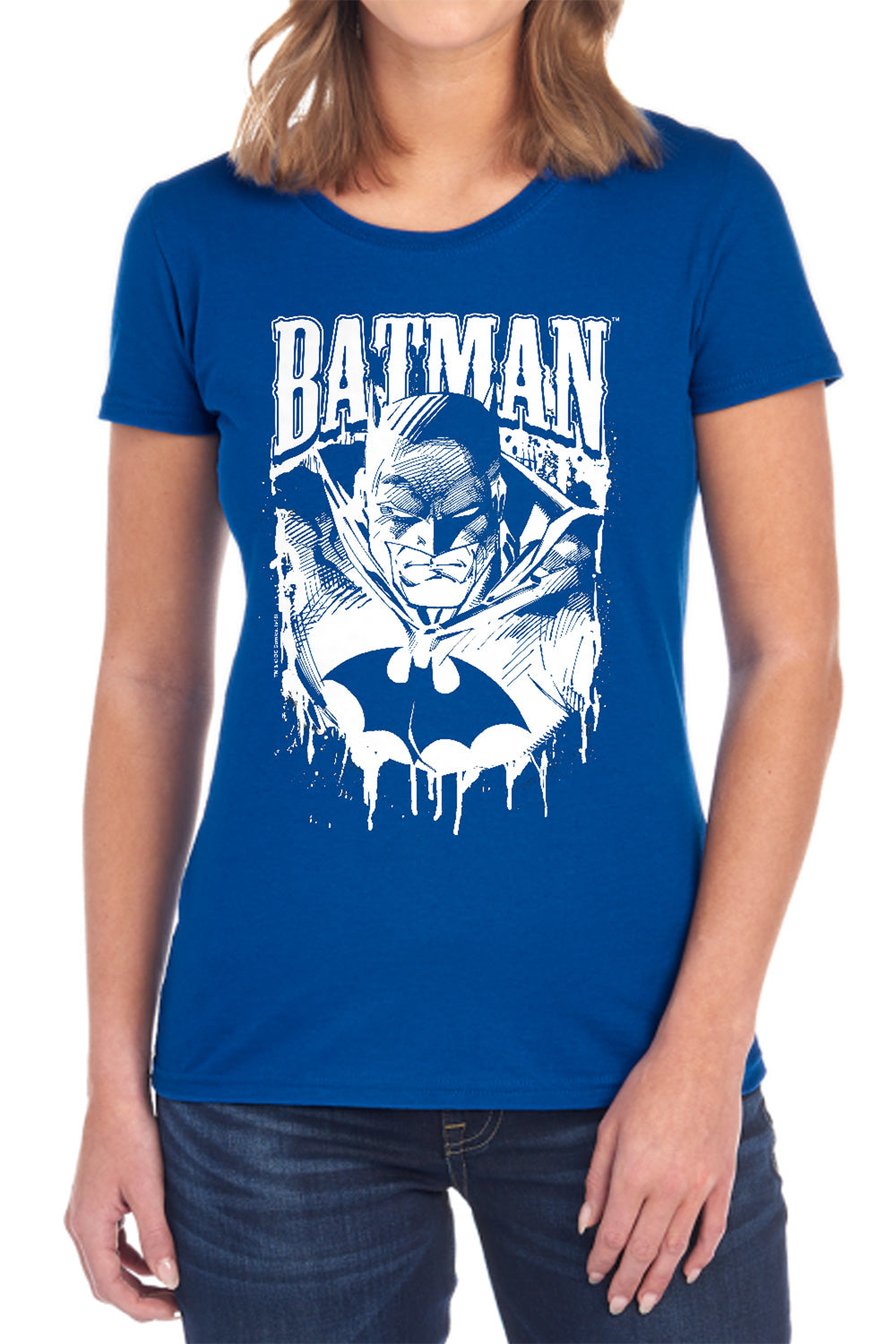 AN OFFCIALLY LICENSED BATMAN BAT METAL WOMEN'S REGULAR FIT T-SHIRT BLACK
