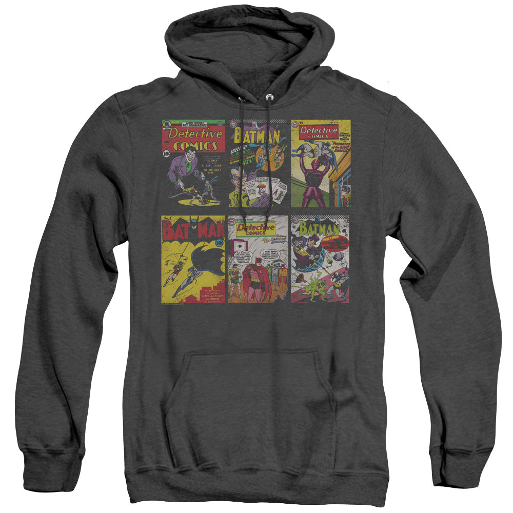 AN OFFCIALLY LICENSED BATMAN BM COVERS ADULT UNISEX HEATHER PULLOVER HOODIE BLACK