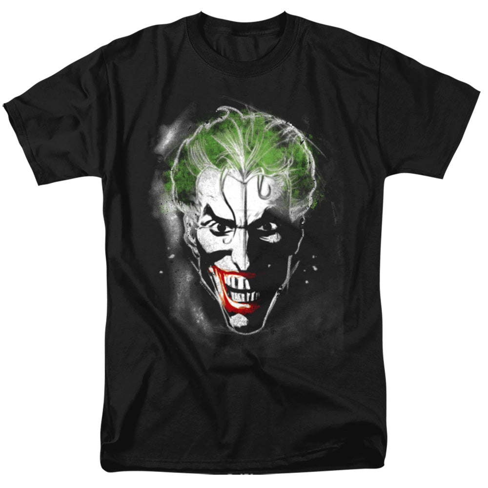 AN OFFCIALLY LICENSED BATMAN FACE OF MADNESS MEN'S REGULAR FIT T-SHIRT BLACK