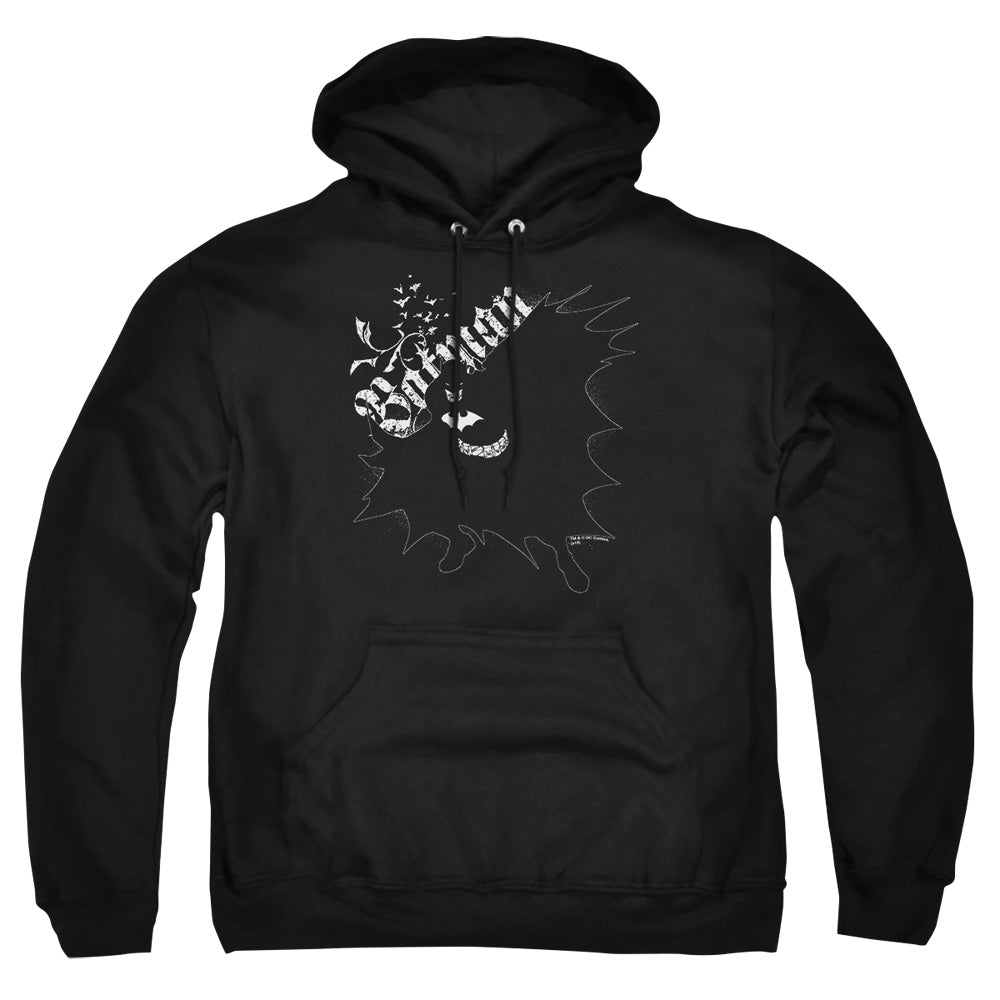 AN OFFCIALLY LICENSED BATMAN DARKNESS ADULT UNISEX PULLOVER HOODIE BLACK