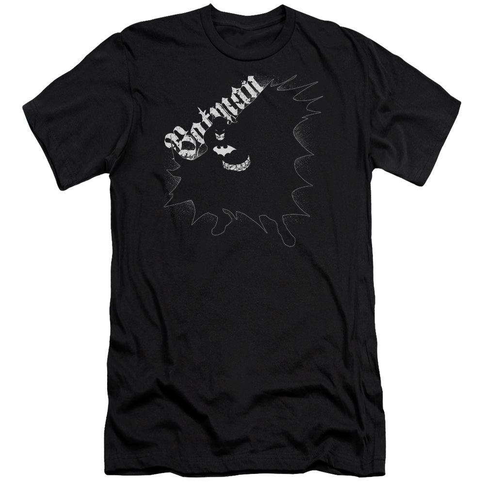 AN OFFCIALLY LICENSED BATMAN DARKNESS MEN'S PREMIUM SLIM FIT T-SHIRT BLACK
