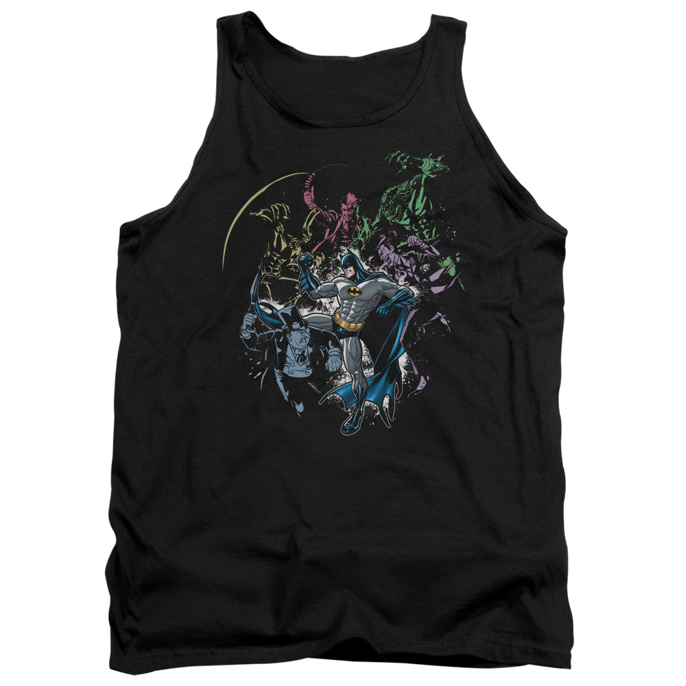 AN OFFCIALLY LICENSED BATMAN SURROUNDED ADULT UNISEX TANK TOP BLACK