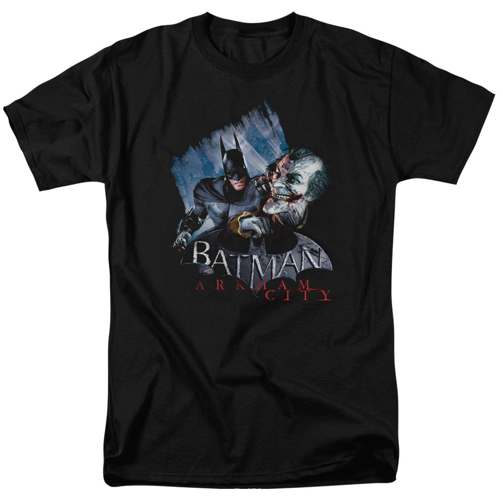 AN OFFCIALLY LICENSED ARKHAM CITY JOKES ON YOU! MEN'S REGULAR FIT T-SHIRT BLACK
