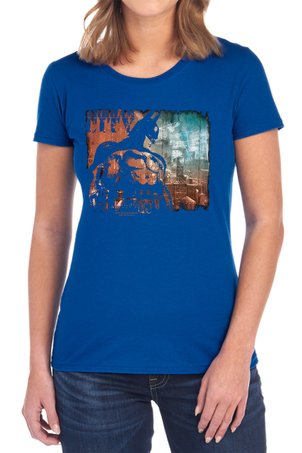 AN OFFCIALLY LICENSED ARKHAM CITY CITY KNOCKOUT WOMEN'S REGULAR FIT T-SHIRT BLACK