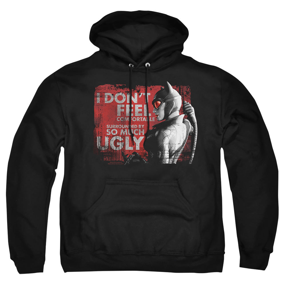 AN OFFCIALLY LICENSED ARKHAM CITY SO MUCH UGLY ADULT UNISEX PULLOVER HOODIE BLACK