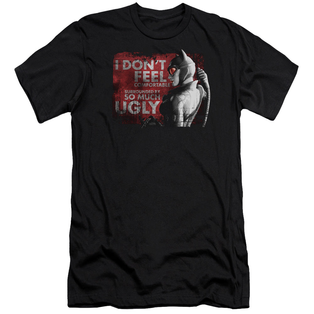 AN OFFCIALLY LICENSED ARKHAM CITY SO MUCH UGLY MEN'S PREMIUM SLIM FIT T-SHIRT BLACK