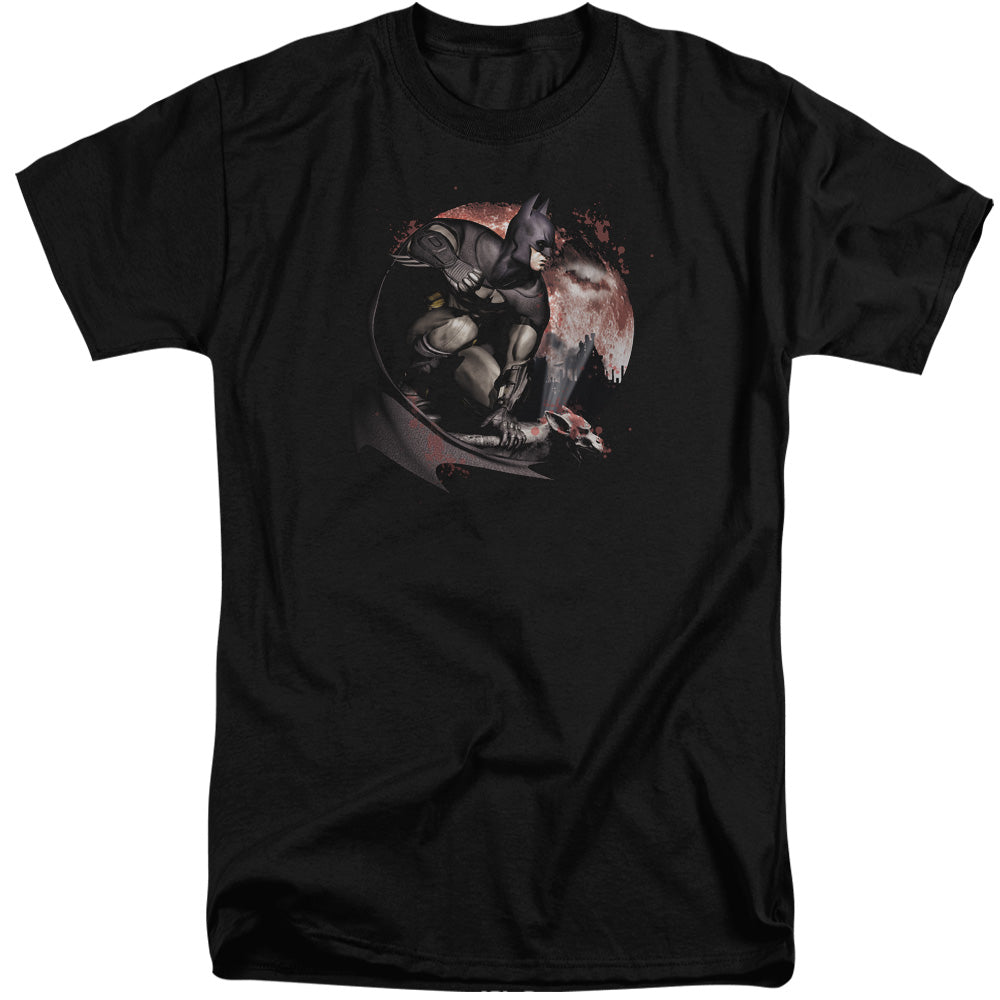 AN OFFCIALLY LICENSED ARKHAM CITY BLOOD MOON MEN'S TALL FIT T-SHIRT BLACK