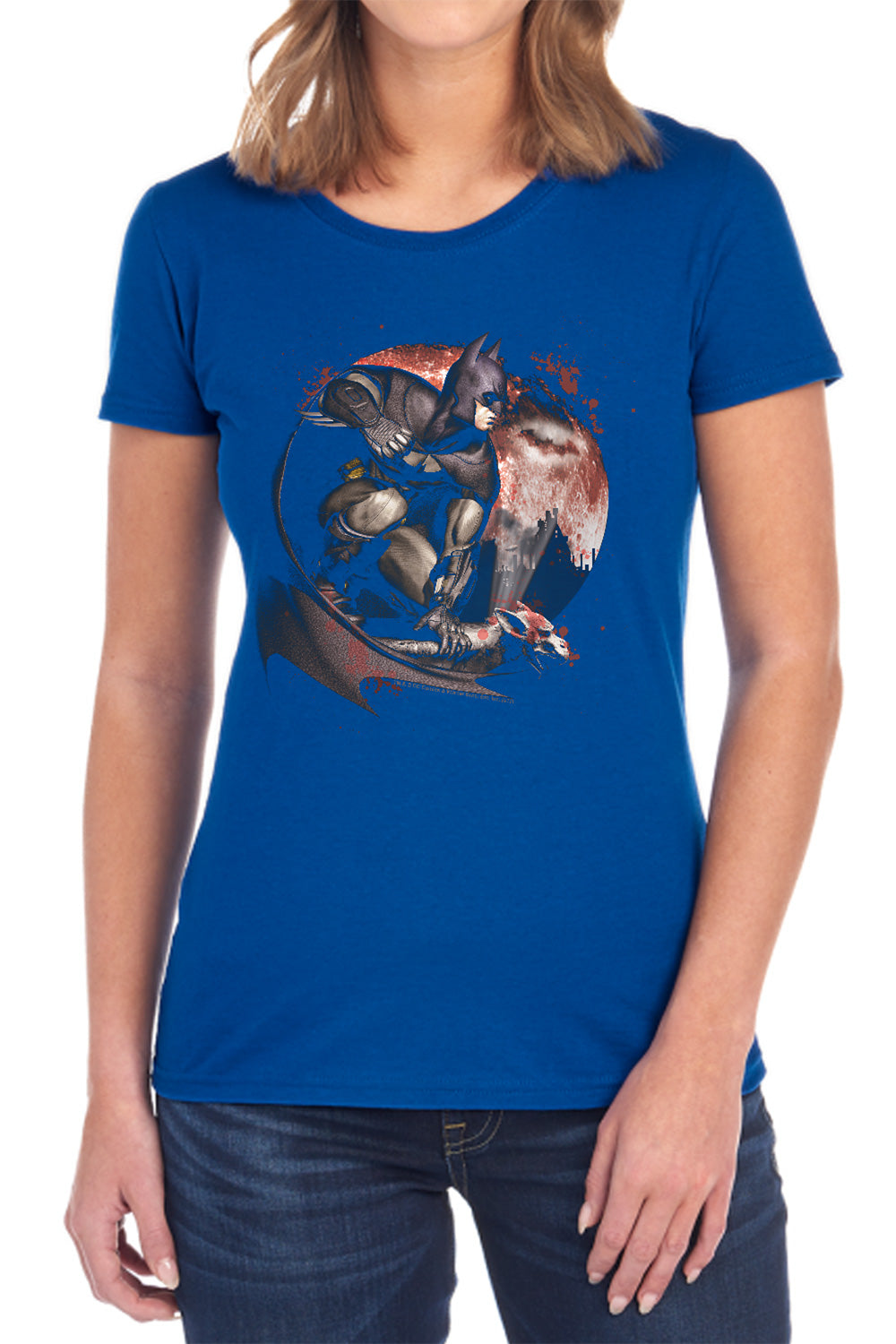 AN OFFCIALLY LICENSED ARKHAM CITY BLOOD MOON WOMEN'S REGULAR FIT T-SHIRT BLACK