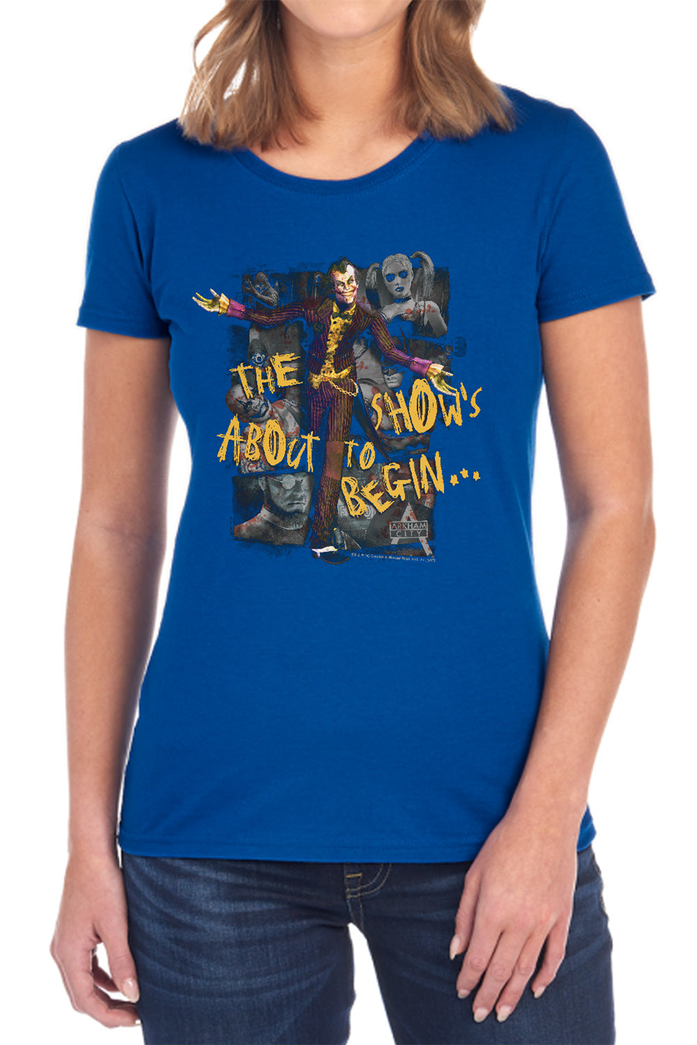 AN OFFCIALLY LICENSED ARKHAM CITY ABOUT TO BEGIN WOMEN'S REGULAR FIT T-SHIRT BLACK