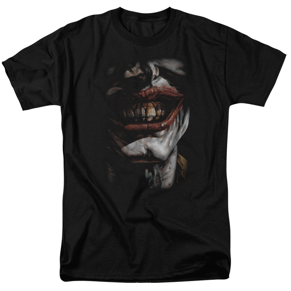 AN OFFCIALLY LICENSED BATMAN SMILE OF EVIL MEN'S REGULAR FIT T-SHIRT BLACK