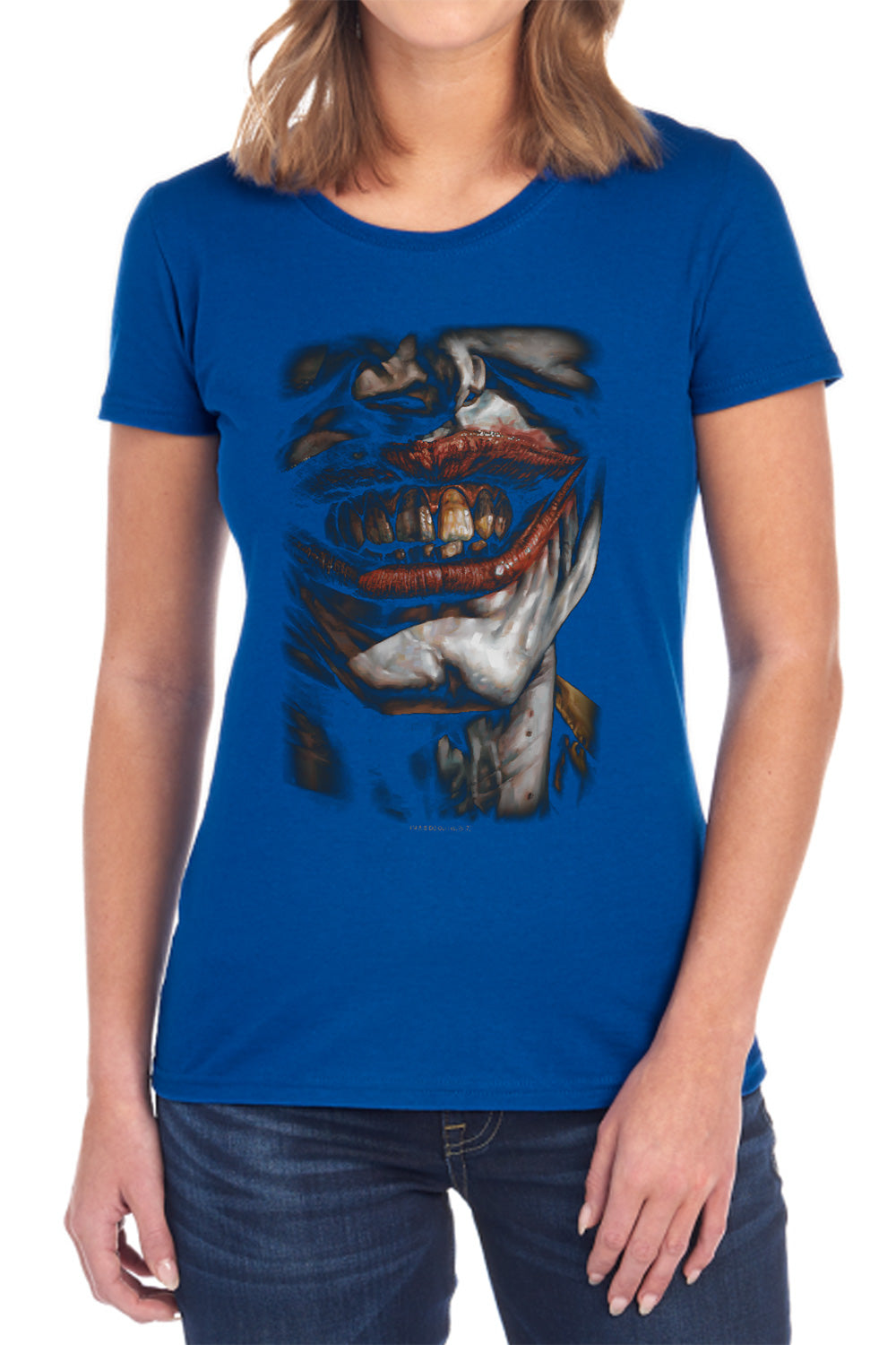 AN OFFCIALLY LICENSED BATMAN SMILE OF EVIL WOMEN'S REGULAR FIT T-SHIRT BLACK