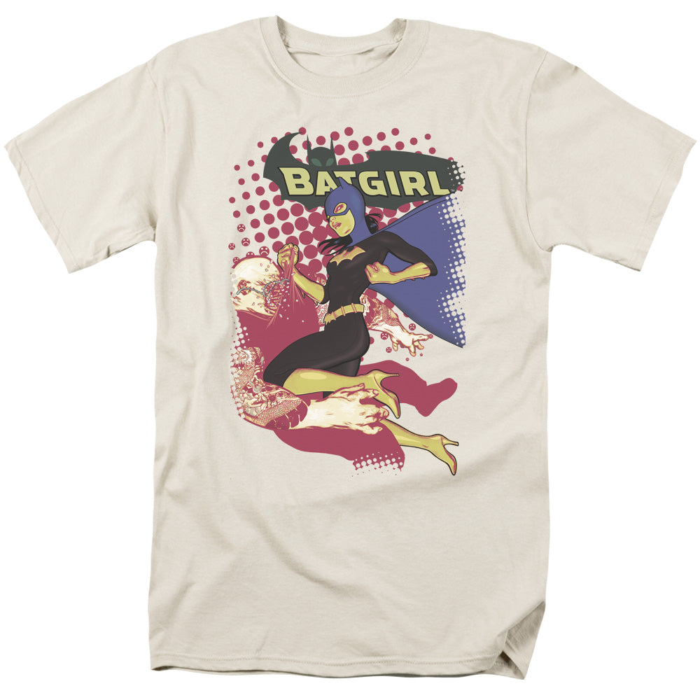 AN OFFCIALLY LICENSED BATMAN BATGIRL CRUNCH MEN'S REGULAR FIT T-SHIRT CREAM