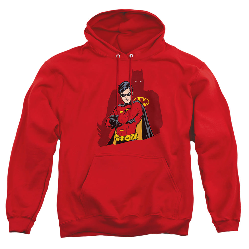 AN OFFCIALLY LICENSED BATMAN WINGMAN ADULT UNISEX PULLOVER HOODIE RED