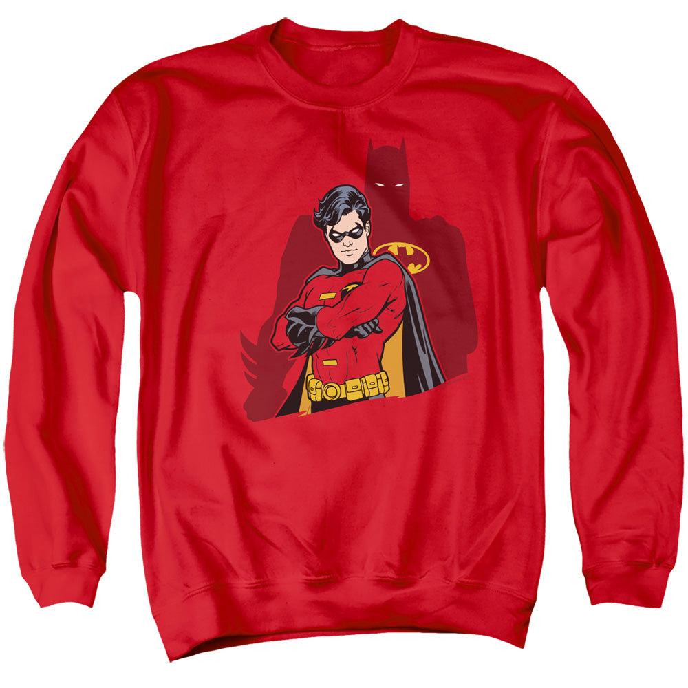 AN OFFCIALLY LICENSED BATMAN WINGMAN ADULT UNISEX CREWNECK SWEATSHIRT RED