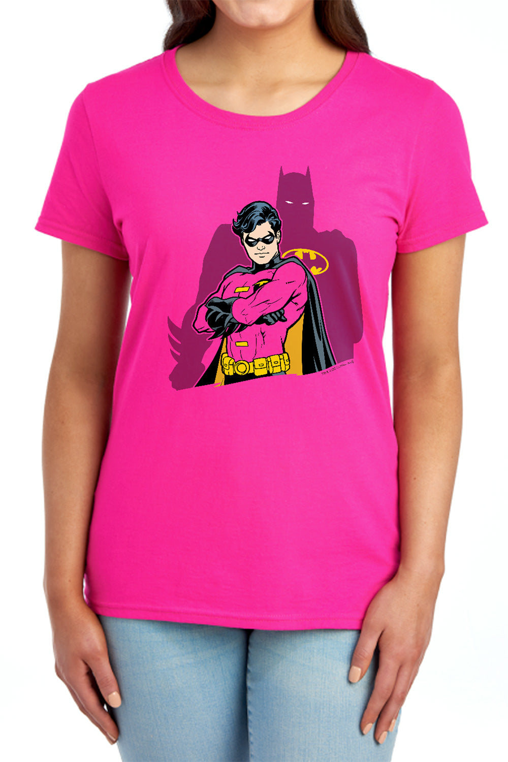 AN OFFCIALLY LICENSED BATMAN WINGMAN WOMEN'S REGULAR FIT T-SHIRT RED