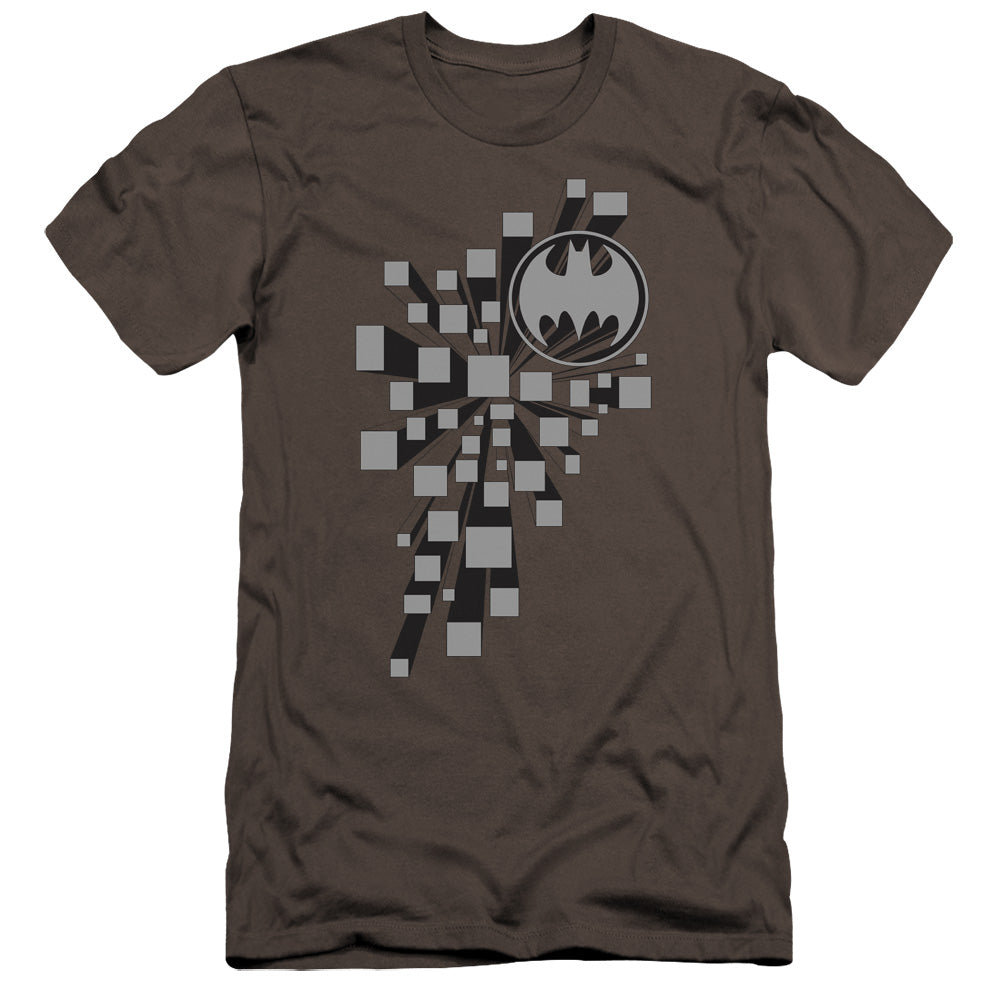 AN OFFCIALLY LICENSED BATMAN GOTHAM 3D MEN'S PREMIUM SLIM FIT T-SHIRT CHARCOAL