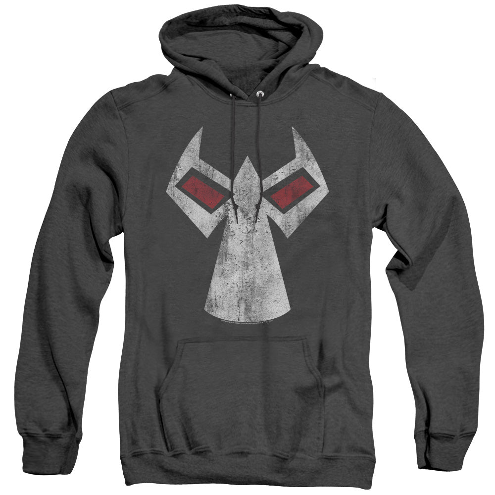AN OFFCIALLY LICENSED BATMAN BANE MASK ADULT UNISEX HEATHER PULLOVER HOODIE BLACK