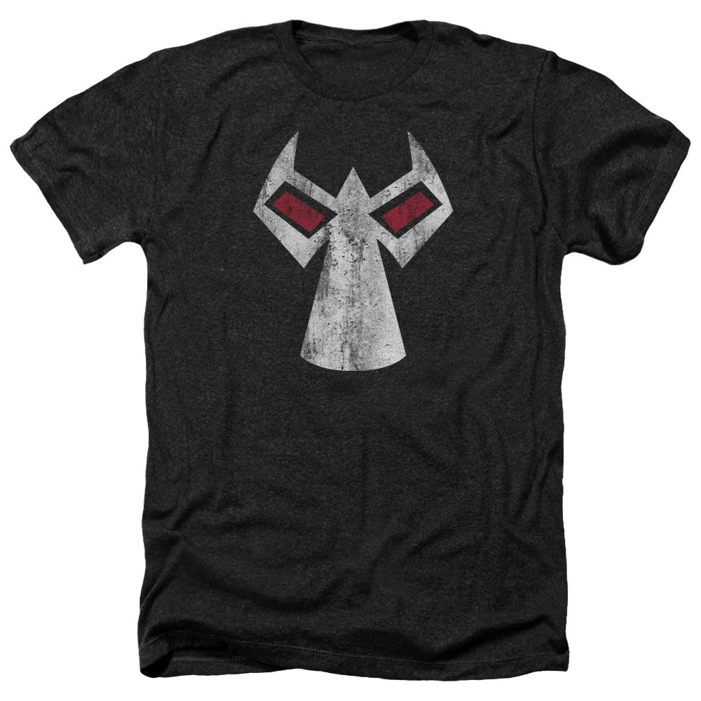AN OFFCIALLY LICENSED BATMAN BANE MASK MEN'S HEATHER T-SHIRT CHARCOAL