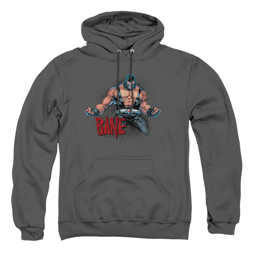 AN OFFCIALLY LICENSED BATMAN BANE FLEX ADULT UNISEX PULLOVER HOODIE CHARCOAL