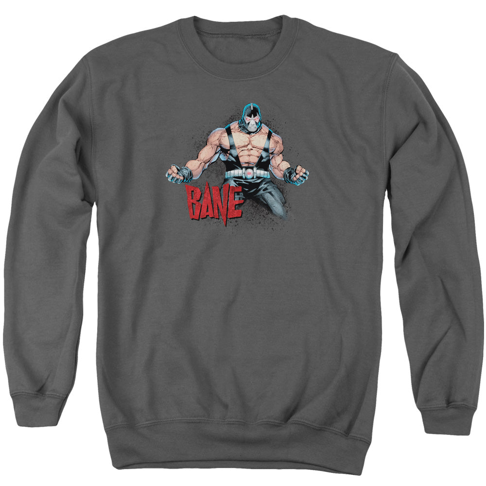 AN OFFCIALLY LICENSED BATMAN BANE FLEX ADULT UNISEX CREWNECK SWEATSHIRT CHARCOAL