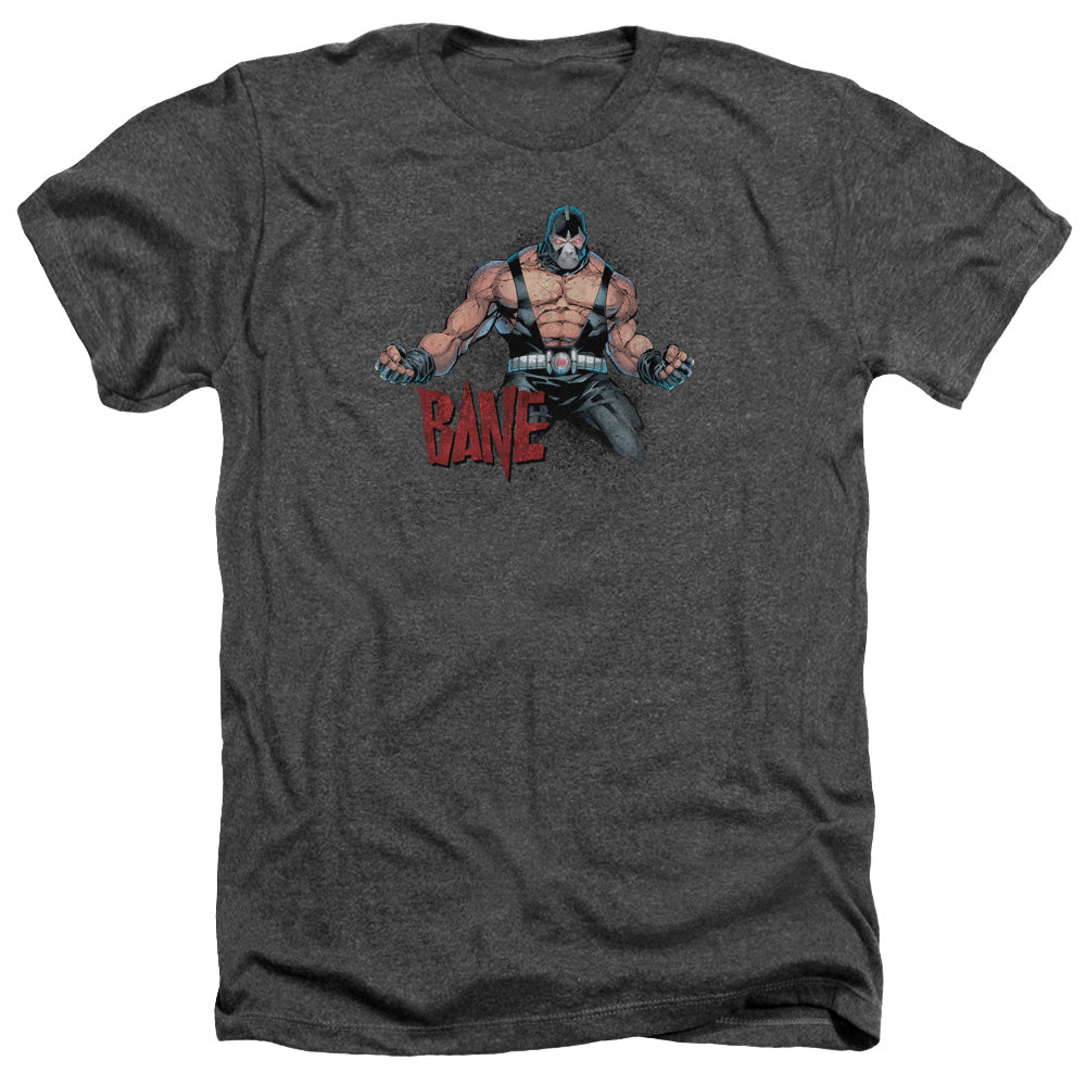 AN OFFCIALLY LICENSED BATMAN BANE FLEX MEN'S HEATHER T-SHIRT CHARCOAL