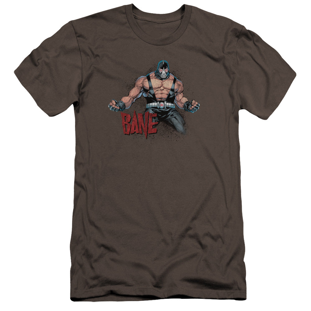 AN OFFCIALLY LICENSED BATMAN BANE FLEX MEN'S PREMIUM SLIM FIT T-SHIRT CHARCOAL