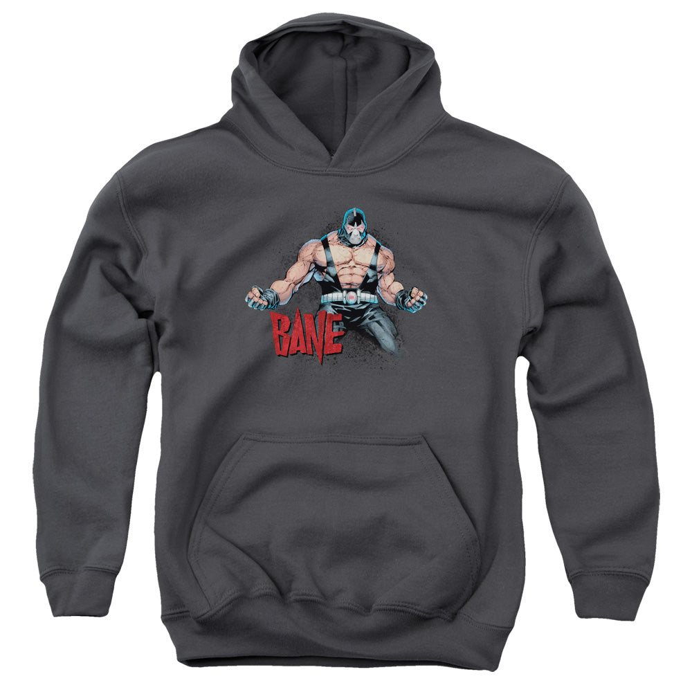 AN OFFCIALLY LICENSED BATMAN BANE FLEX YOUTH HOODIE CHARCOAL