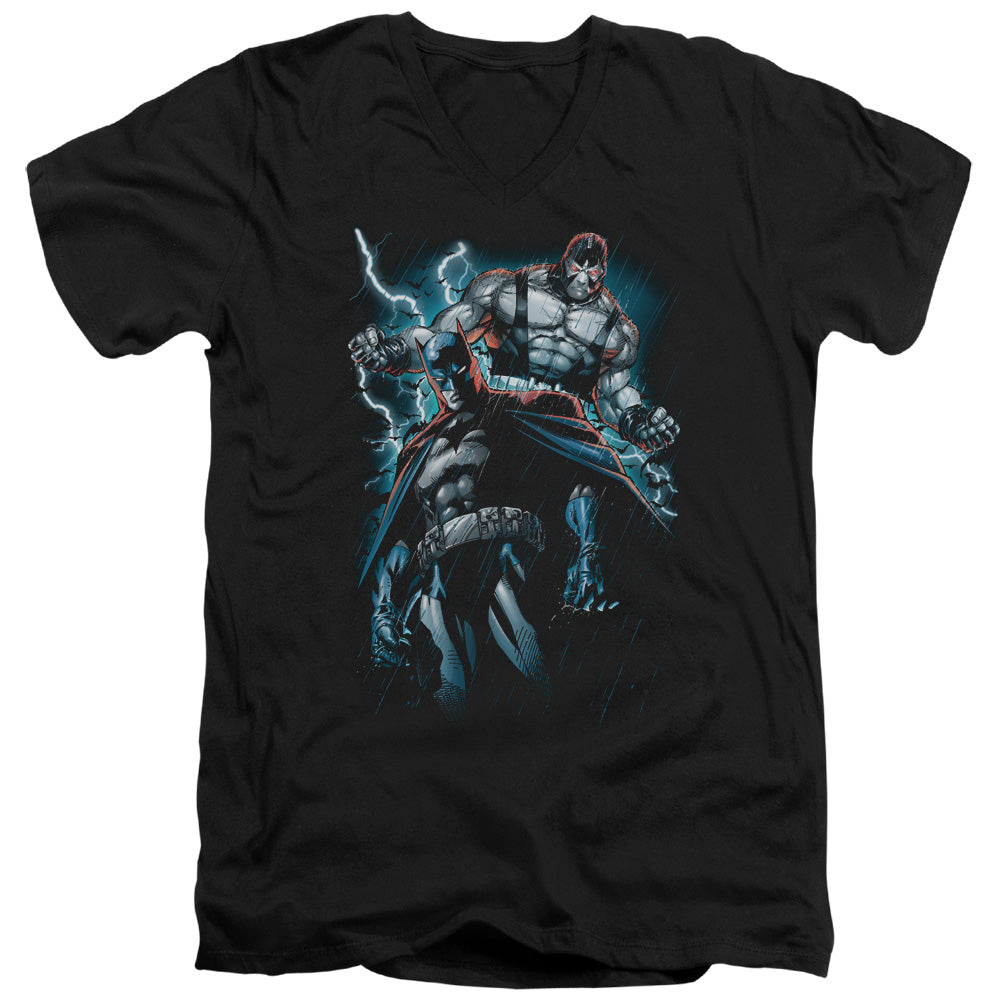 AN OFFCIALLY LICENSED BATMAN EVIL RISING MEN'S V-NECK T-SHIRT BLACK