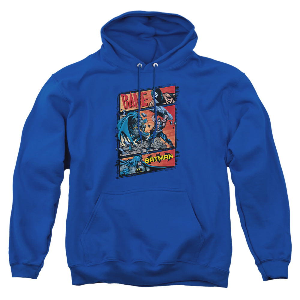 AN OFFCIALLY LICENSED BATMAN EPIC BATTLE ADULT UNISEX PULLOVER HOODIE ROYAL