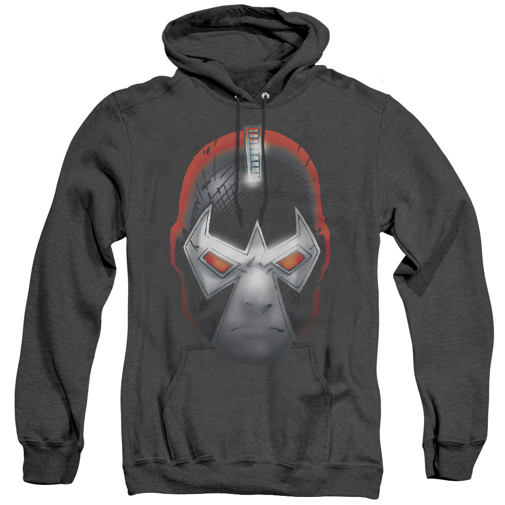 AN OFFCIALLY LICENSED BATMAN BANE HEAD ADULT UNISEX HEATHER PULLOVER HOODIE BLACK