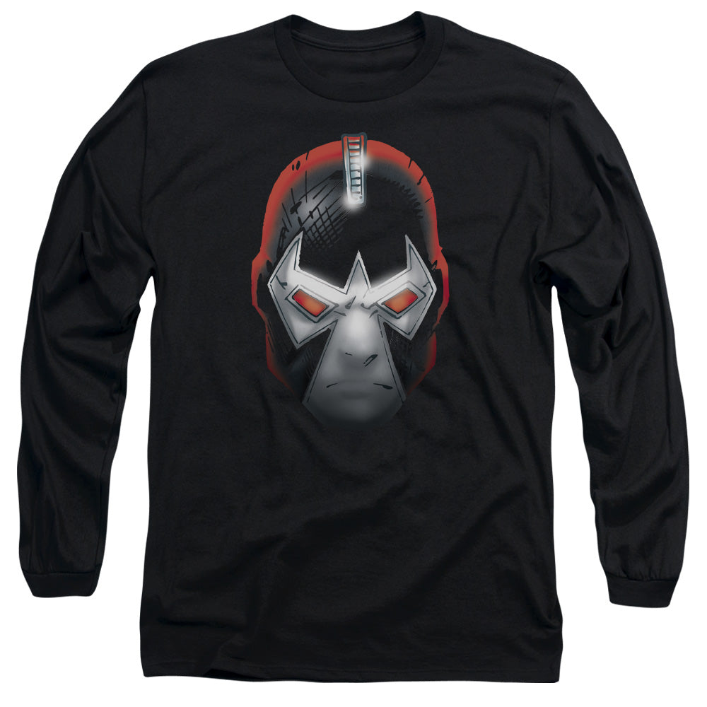 AN OFFCIALLY LICENSED BATMAN BANE HEAD MEN'S LONG SLEEVE T-SHIRT BLACK