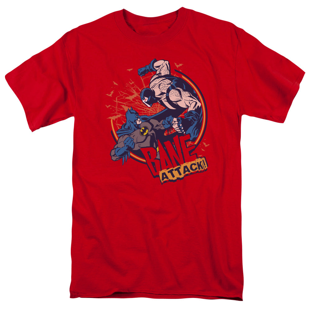 AN OFFCIALLY LICENSED BATMAN BANE ATTACK! MEN'S REGULAR FIT T-SHIRT RED