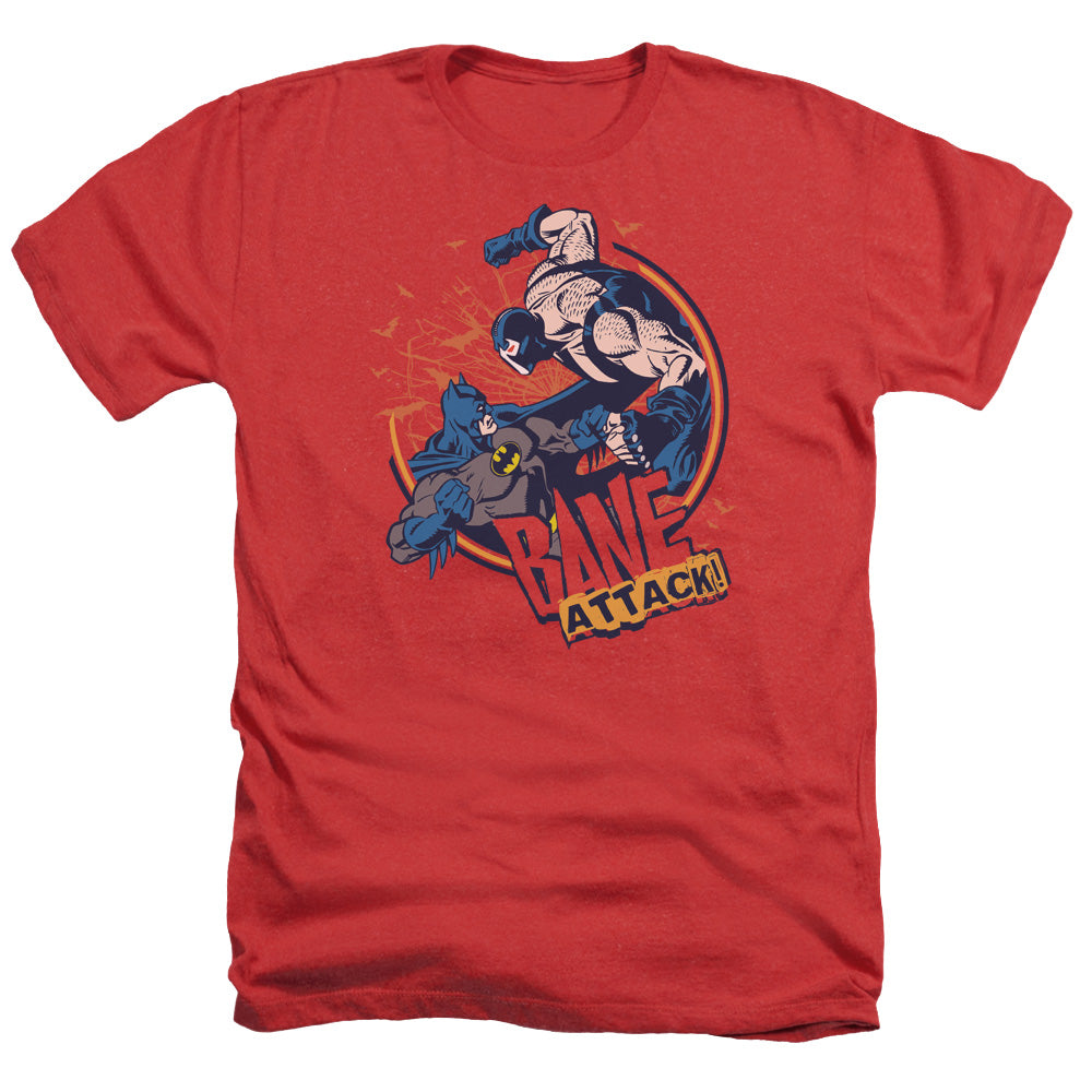 AN OFFCIALLY LICENSED BATMAN BANE ATTACK! MEN'S HEATHER T-SHIRT RED