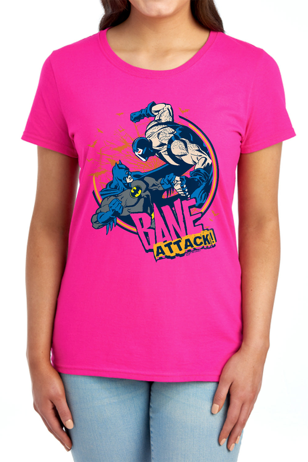 AN OFFCIALLY LICENSED BATMAN BANE ATTACK! WOMEN'S REGULAR FIT T-SHIRT RED