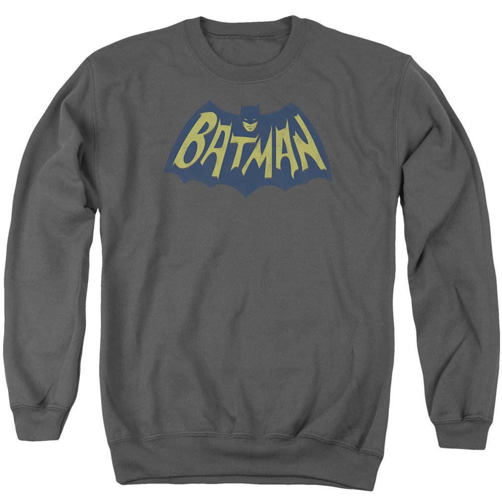 AN OFFCIALLY LICENSED BATMAN SHOW BAT LOGO ADULT UNISEX CREWNECK SWEATSHIRT CHARCOAL