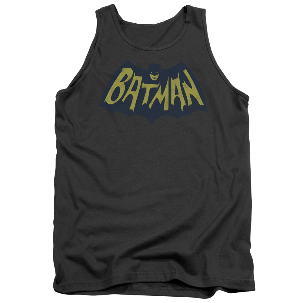 AN OFFCIALLY LICENSED BATMAN SHOW BAT LOGO ADULT UNISEX TANK TOP CHARCOAL