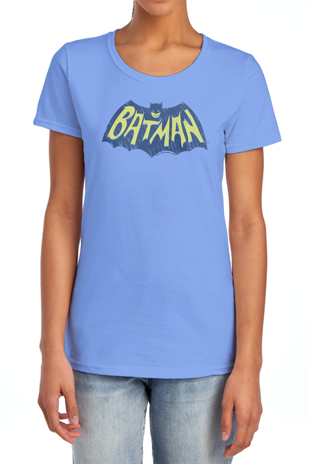 AN OFFCIALLY LICENSED BATMAN SHOW BAT LOGO WOMEN'S REGULAR FIT T-SHIRT CHARCOAL