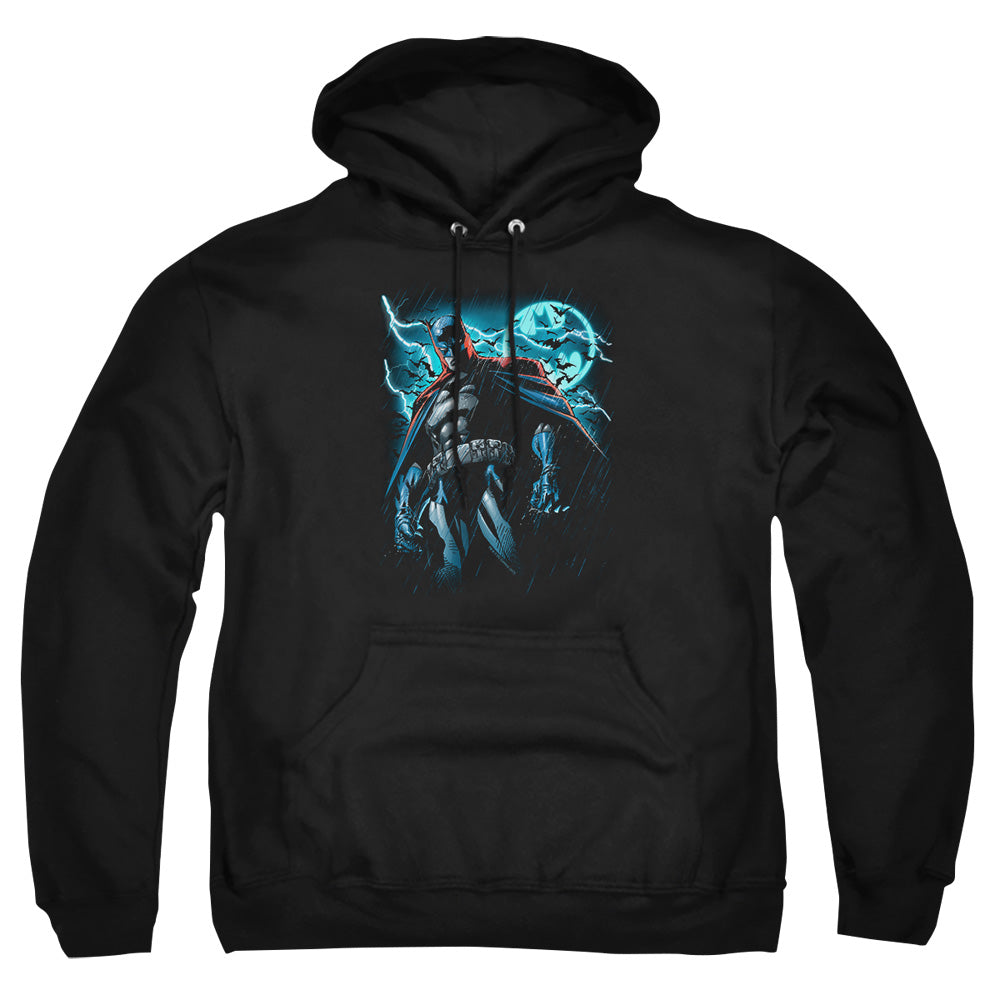 AN OFFCIALLY LICENSED BATMAN STORMY KNIGHT ADULT UNISEX PULLOVER HOODIE BLACK