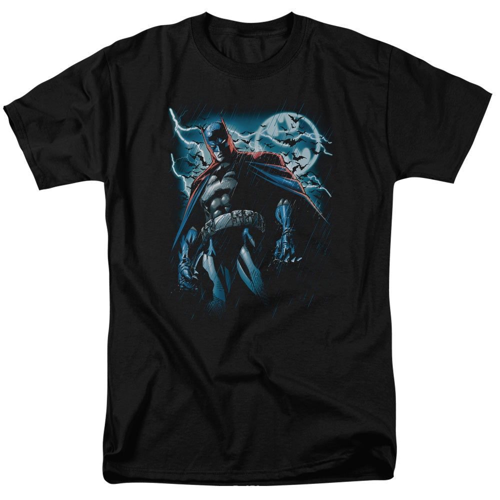 AN OFFCIALLY LICENSED BATMAN STORMY KNIGHT MEN'S REGULAR FIT T-SHIRT BLACK