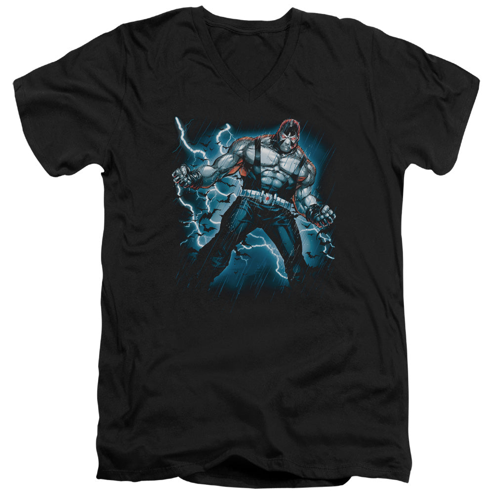 AN OFFCIALLY LICENSED BATMAN STORMY BANE MEN'S V-NECK T-SHIRT BLACK