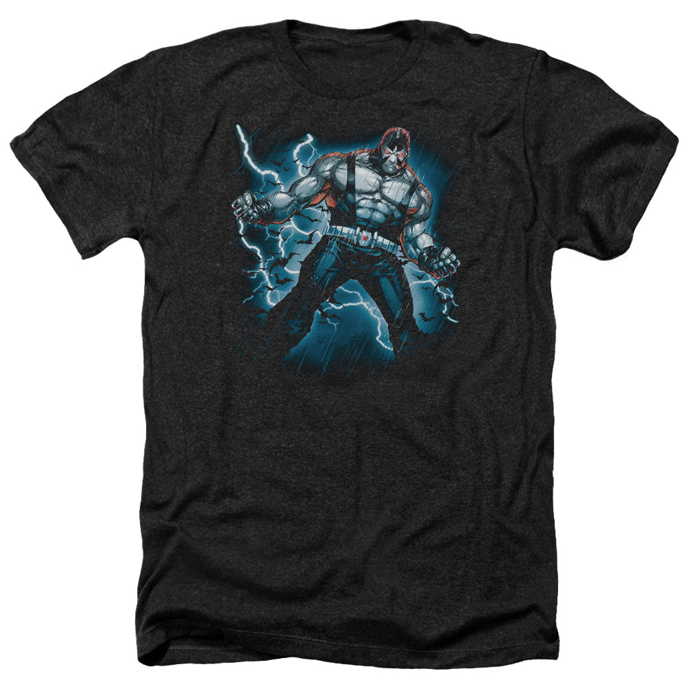 AN OFFCIALLY LICENSED BATMAN STORMY BANE MEN'S HEATHER T-SHIRT CHARCOAL