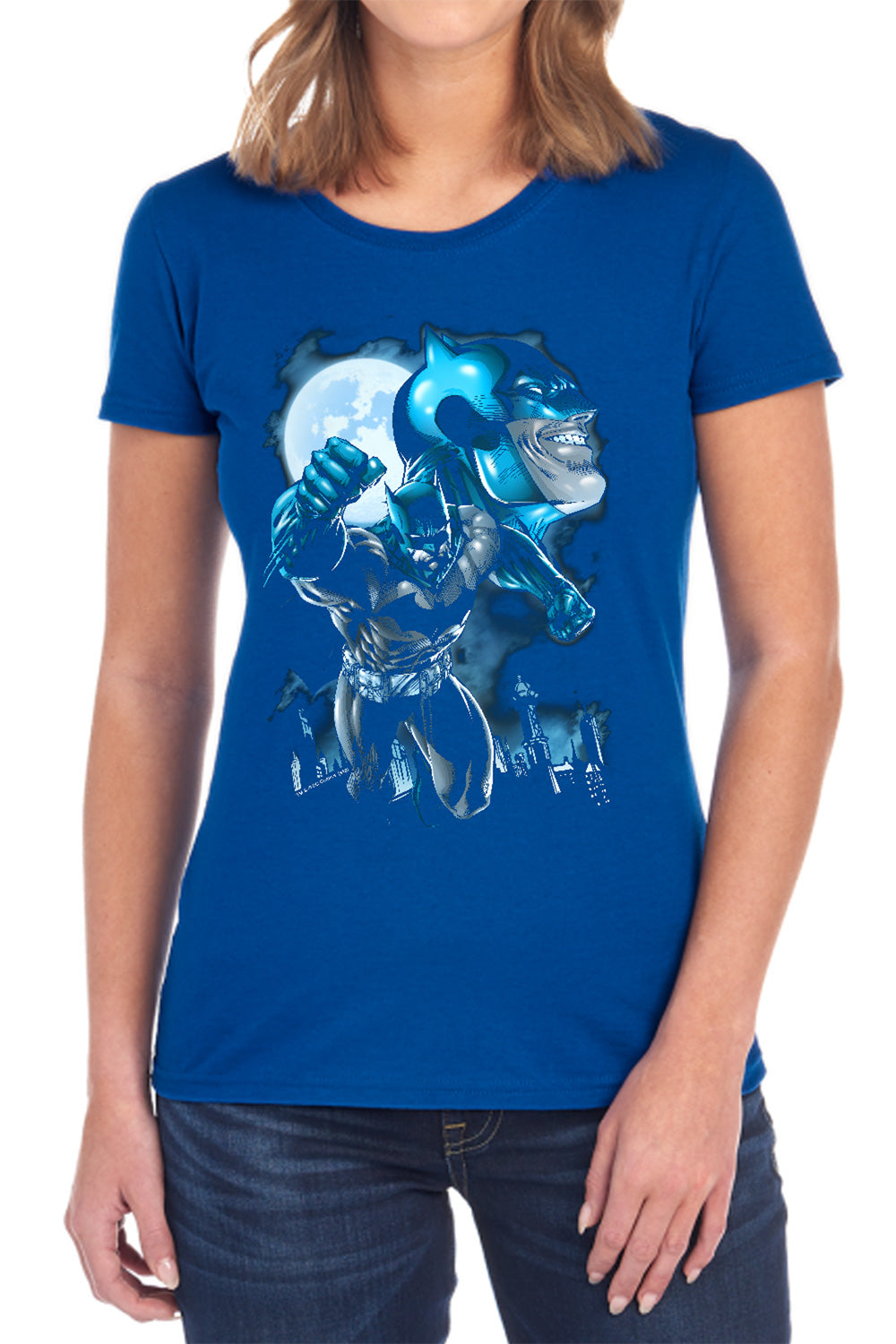 AN OFFCIALLY LICENSED BATMAN MOONLIGHT BAT WOMEN'S REGULAR FIT T-SHIRT BLACK