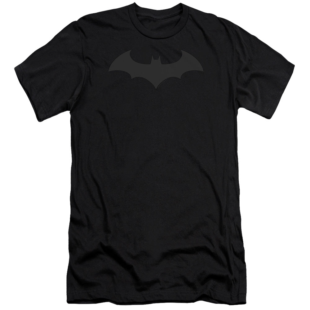 AN OFFCIALLY LICENSED BATMAN HUSH LOGO MEN'S PREMIUM SLIM FIT T-SHIRT BLACK