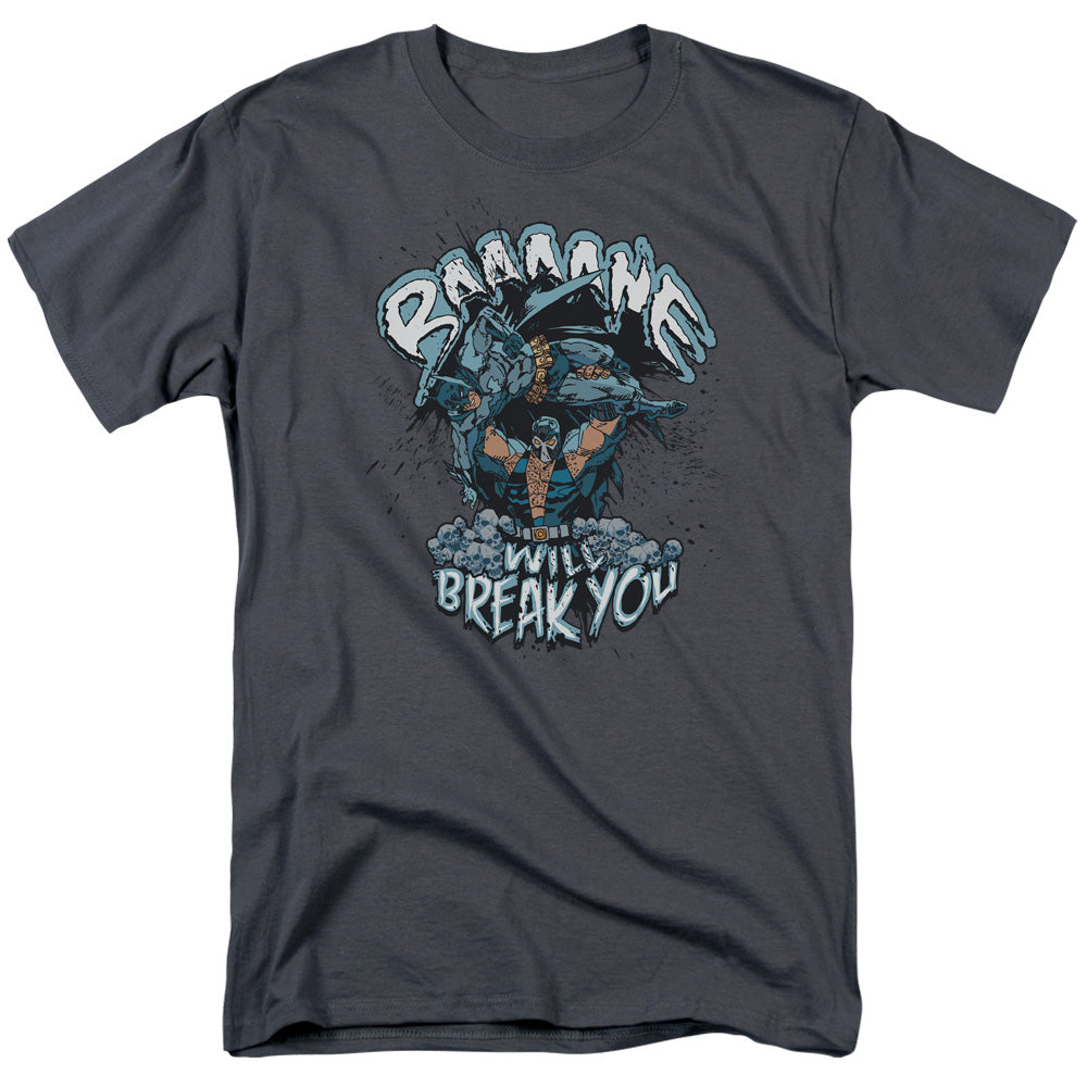 AN OFFCIALLY LICENSED BATMAN BANE WILL BREAK YOU MEN'S REGULAR FIT T-SHIRT CHARCOAL