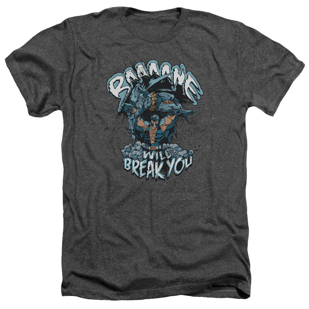 AN OFFCIALLY LICENSED BATMAN BANE WILL BREAK YOU MEN'S HEATHER T-SHIRT CHARCOAL