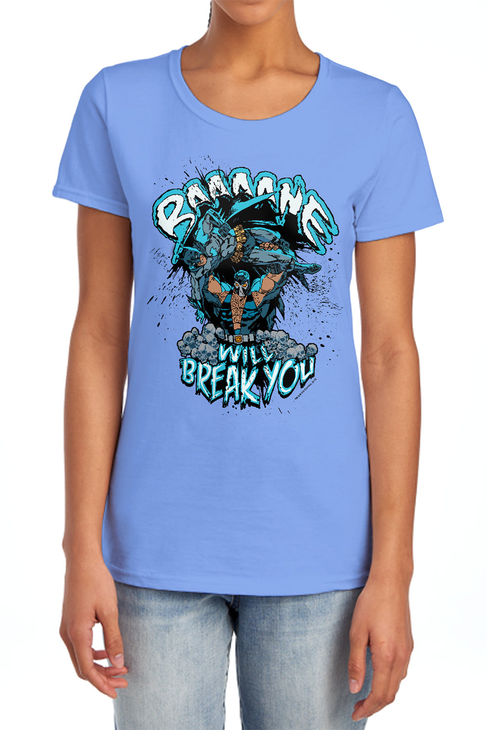 AN OFFCIALLY LICENSED BATMAN BANE WILL BREAK YOU WOMEN'S REGULAR FIT T-SHIRT CHARCOAL