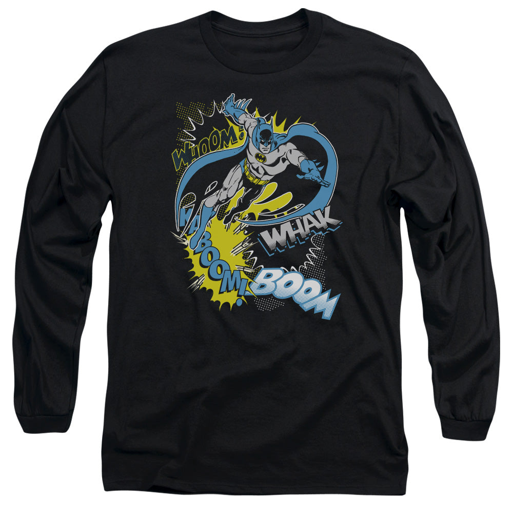 AN OFFCIALLY LICENSED BATMAN BAT EFFECTS MEN'S LONG SLEEVE T-SHIRT BLACK