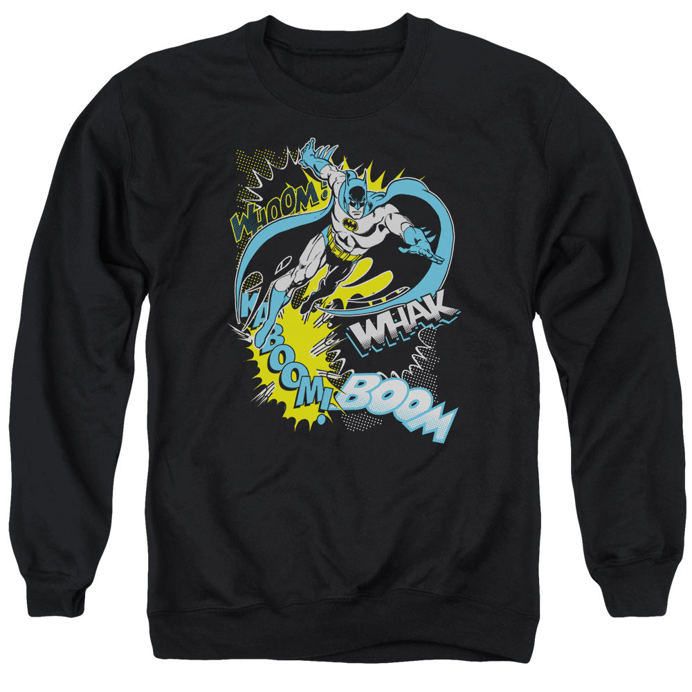 AN OFFCIALLY LICENSED BATMAN BAT EFFECTS ADULT UNISEX CREWNECK SWEATSHIRT BLACK