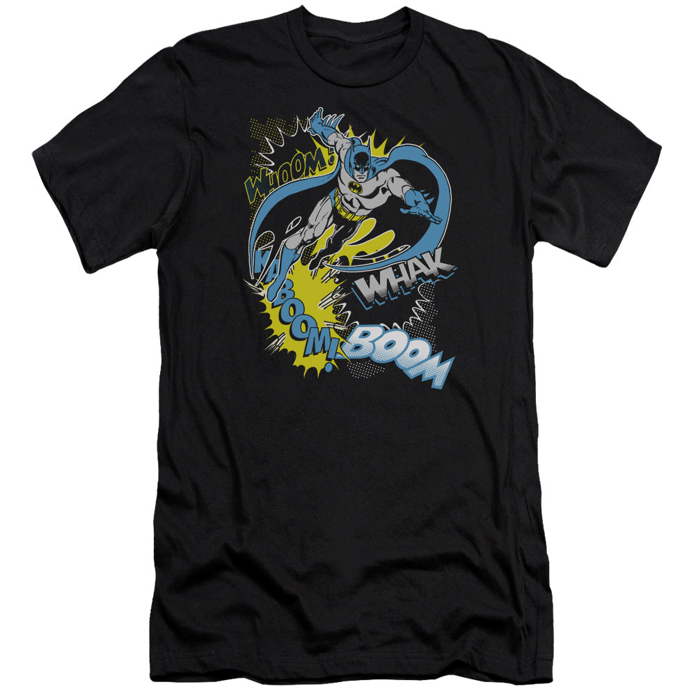 AN OFFCIALLY LICENSED BATMAN BAT EFFECTS MEN'S PREMIUM SLIM FIT T-SHIRT BLACK